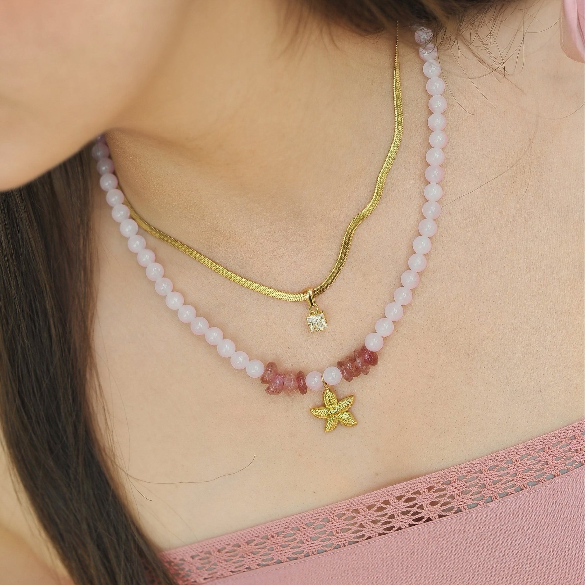 COLLIER PINK STARFISH